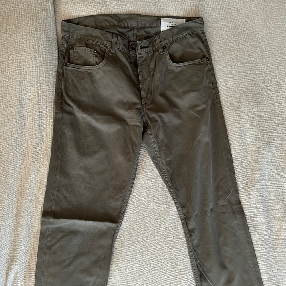 Rag & Bone Standard Issue Fit 2 Slim Leg grey colored jeans.